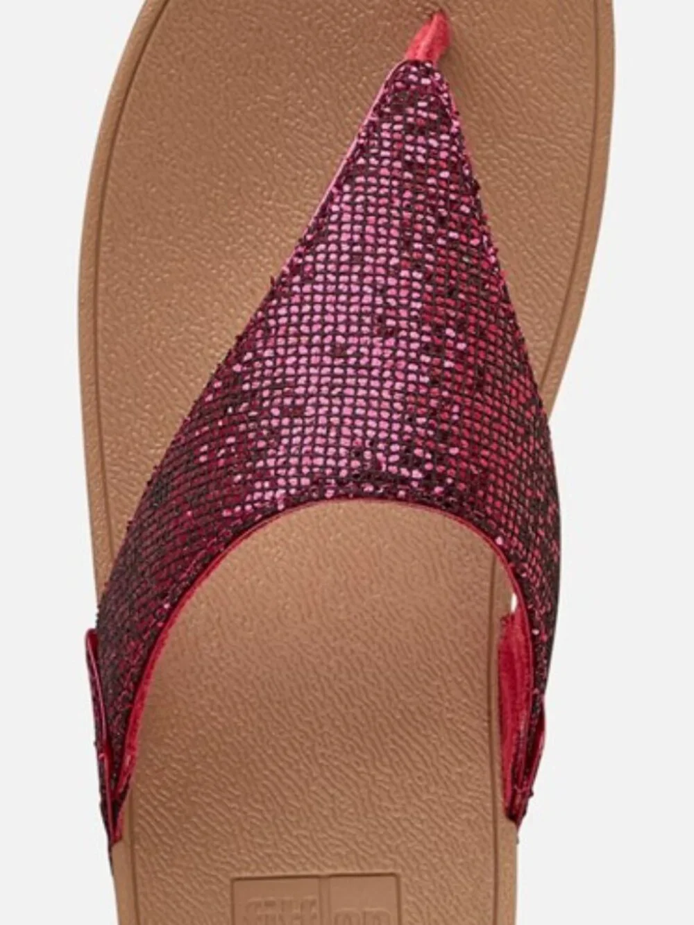 NIB FitFlop Lulu Glitterball Toe-Post Sandals - Raspberry 7.5